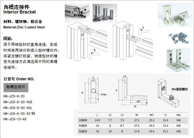 工業(yè)角槽連接件