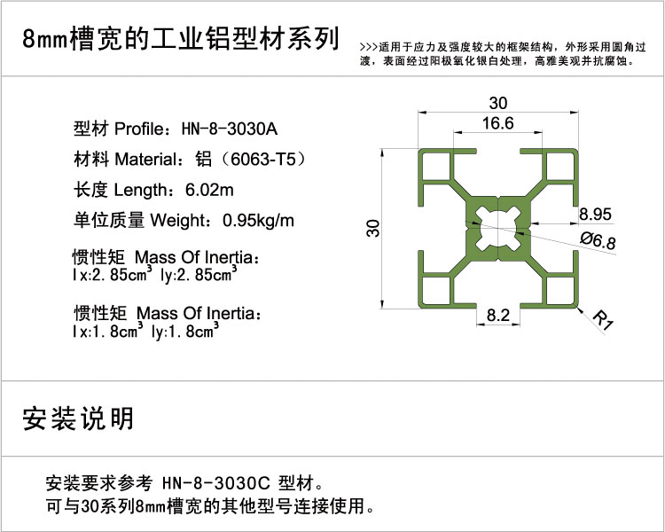 工業(yè)鋁型材HN-8-3030A